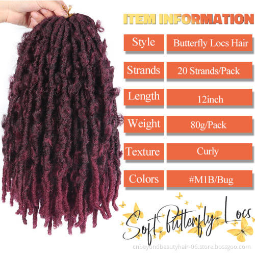 24Inch Butterfly Locs Crochet Hair Bob Distressed Locs Crochet Braids Soft Natural Pre Looped Short Distressed Nu Faux Locs